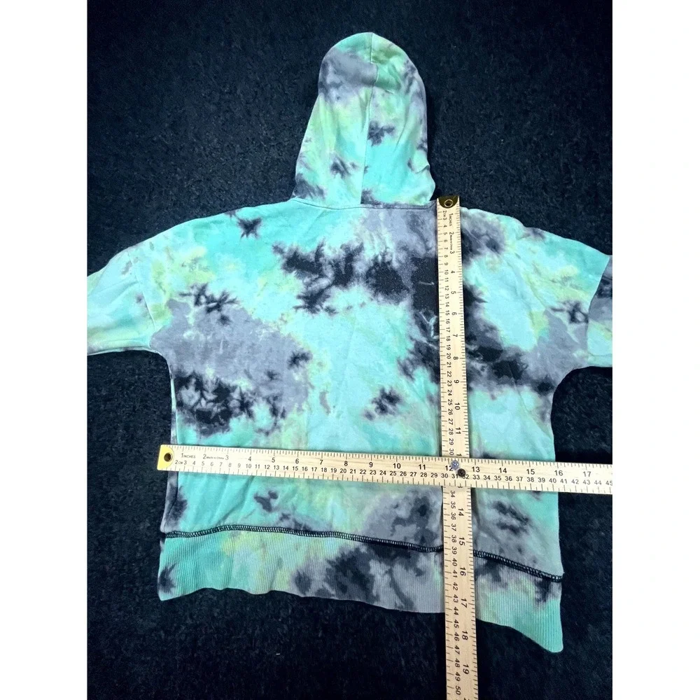 Justice Hoodie Girls S(7/8) Multi Cotton Tie Dye Glitter Logo Lined Pullover